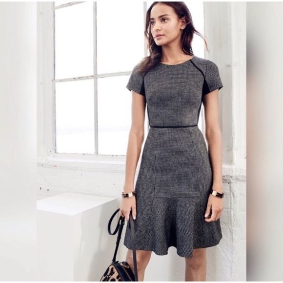 J Crew Checkered Flutter Dress wool blend F5923 - Picture 3 of 13